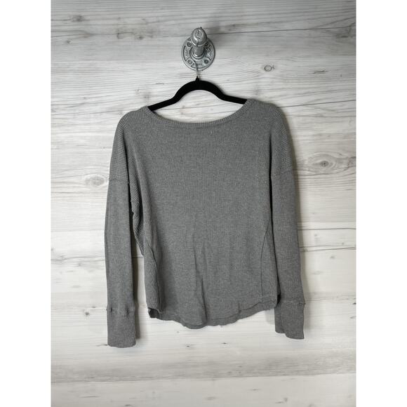 Abercrombie & Fitch Sweater Womens Small Gray Waffle Knit Thermal Long Sleeve - Picture 9 of 9